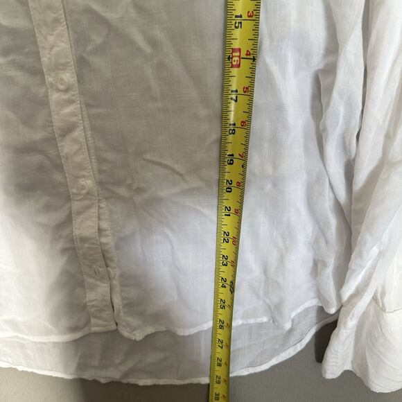 Anthropologie Cloth & Stone White Extra Large Ruffle Shoulder Blouse Boho NWT - Picture 5 of 7